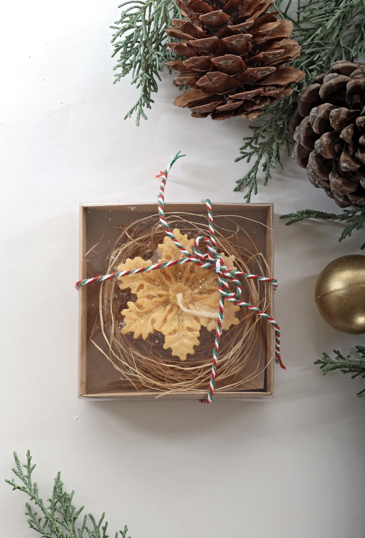 Üçlü Kar Tanesi Mum Seti - Görsel 5